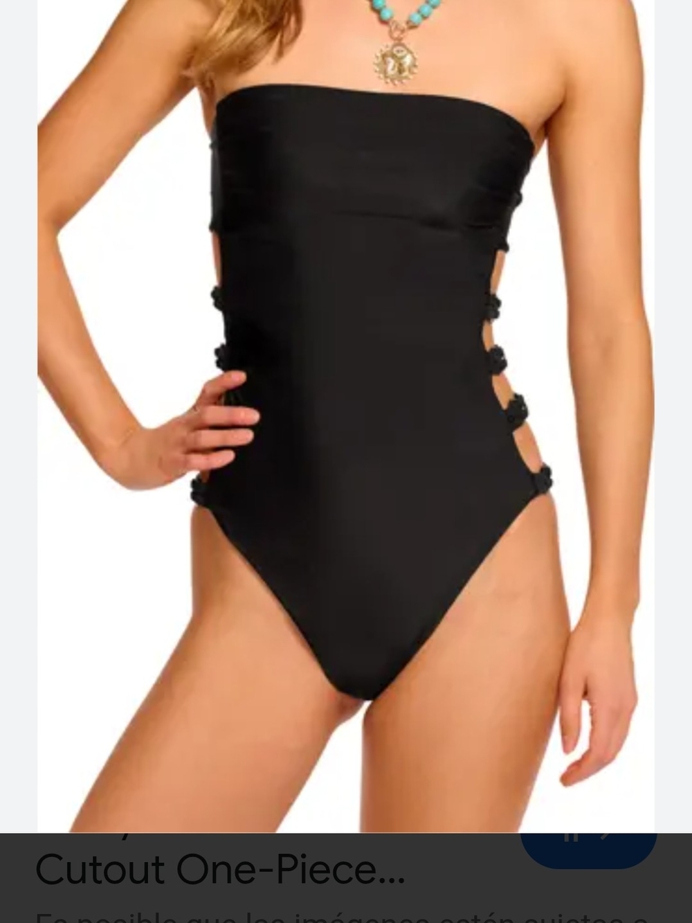 Massimo Black Strapless Cutout One-Piece Swimsuit